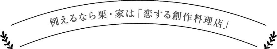 例えるなら栗・家は「恋する創作料理店」