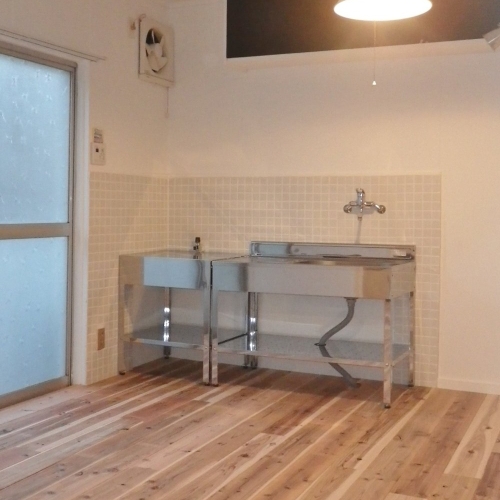 杉の床材でモダンなLDK&水回りリフォーム